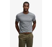 Rundhalsshirt SUPERDRY "ESSENTIAL SDCO LOGO EMB TEE", Herren, Gr. M, grau (stormy weather blau, navy), Single Jersey, Obermaterial: 100% Baumwolle, unifarben, regular fit normal, Rundhals, Shirts Rund