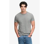 Rundhalsshirt SUPERDRY "ESSENTIAL SDCO LOGO EMB TEE", Herren, Gr. XL, grau (athletic grau marl, grün), Single Jersey, Obermaterial: 100% Baumwolle, unifarben, regular fit normal, Rundhals, Shirts Rund