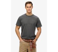 Rundhalsshirt SUPERDRY "ESSENTIALS RELAXED TEE", Herren, Gr. 3XL, grau (charcoal grau), Single Jersey, Obermaterial: 100% Baumwolle, unifarben, relaxed fit hüftbedeckend, Rundhals, Shirts Rundhalsshir
