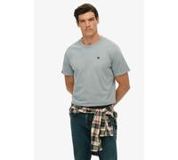 Rundhalsshirt SUPERDRY "ESSENTIALS RELAXED TEE", Herren, Gr. XL, washed denim, Single Jersey, Obermaterial: 100% Baumwolle, unifarben, relaxed fit hüftbedeckend, Rundhals, Shirts (49799232-XL) washed 
