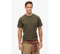 Rundhalsshirt SUPERDRY "ESSENTIALS RELAXED TEE", Jungen, Gr. XXL, grün (schwarz khaki), Single Jersey, Obermaterial: 100% Baumwolle, unifarben, relaxed fit hüftbedeckend, Rundhals, Shirts Rundhalsshir