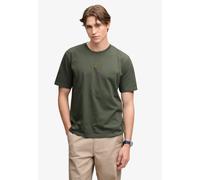 Rundhalsshirt SUPERDRY "MICRO LOGO T SHIRT", Herren, Gr. L, beetle grün, Single Jersey, Obermaterial: 100% Baumwolle, bedruckt, loose fit normal, Rundhals, Shirts Rundhalsshirt, Baumwolle, loose fit (