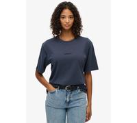 Rundhalsshirt SUPERDRY "MICRO LOGO T SHIRT", Herren, Gr. L, blau (blau knight), Single Jersey, Obermaterial: 100% Baumwolle, unifarben, loose fit hüftbedeckend, Rundhals, Shirts Rundhalsshirt (1199311