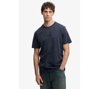 Rundhalsshirt SUPERDRY "MICRO LOGO T SHIRT", Herren, Gr. M, blau knight, Single Jersey, Obermaterial: 100% Baumwolle, unifarben, loose fit hüftbedeckend, Rundhals, Shirts Rundhalsshirt (11993114-M) bl