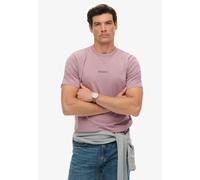 Rundhalsshirt SUPERDRY "MICRO LOGO T SHIRT", Herren, Gr. XXL, dry elderberry, Single Jersey, Obermaterial: 100% Baumwolle, unifarben, loose fit hüftbedeckend, Rundhals, Shirts Rundhalsshirt (23384366-