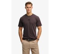 Rundhalsshirt SUPERDRY "MICRO LOGO TSHIRT", Damen, Gr. XXL, shale dunkelgrau, Single Jersey, Obermaterial: 100% Baumwolle, unifarben, loose fit normal, Rundhals, Shirts Rundhalsshirt, mit Micro-Marken