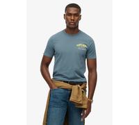 Rundhalsshirt SUPERDRY "MOUNTAIN RELAXED TEE", Herren, Gr. XXL, blau (orion blau), Single Jersey, Obermaterial: 100% Baumwolle, bedruckt, relaxed fit hüftlang, Rundhals, Shirts Rundhalsshirt (60371447