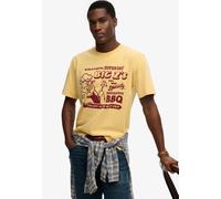 Rundhalsshirt SUPERDRY "ROADSIDE TRADE LOOSE TEE", Herren, Gr. L, daffodil gelb, Single Jersey, Obermaterial: 100% Baumwolle, loose fit, Rundhals, Shirts Rundhalsshirt, Loose Fit, aus Baumwolle und Si