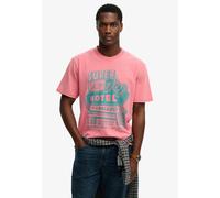 Rundhalsshirt SUPERDRY "ROADSIDE TRADE LOOSE TEE", Herren, Gr. XL, desert rose pink, Single Jersey, Obermaterial: 100% Baumwolle, loose fit, Rundhals, Shirts Rundhalsshirt, Loose Fit, aus Baumwolle un