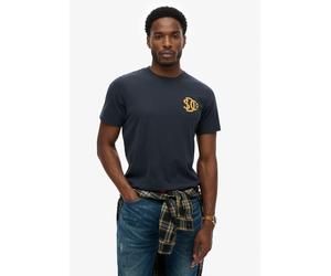 Rundhalsshirt SUPERDRY "Sd&co Neon Relaxed Tee", Jungen, Gr. M, blau (eclipse navy), Single Jersey, Obermaterial: 100% Baumwolle, bedruckt, regular fit normal, Rundhals, Shirts Rundhalsshirt, Baumwoll