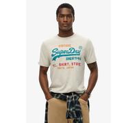 Rundhalsshirt SUPERDRY "VL CALI RELAXED TEE", Herren, Gr. XXL, quantico grau jaspe marl, Single Jersey, Obermaterial: 60% Baumwolle, 40% Polyester, meliert, relaxed fit normal, Rundhals, Shirts Rundha