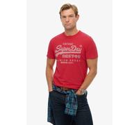 Rundhalsshirt SUPERDRY "VL CLASSIC TEE", Herren, Gr. 3XL, rot (indiana rot), Single Jersey, Obermaterial: 100% Baumwolle, bedruckt, regular fit hüftbedeckend, Rundhals, Shirts Rundhalsshirt (18269605-