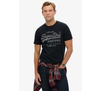 Rundhalsshirt SUPERDRY "VL CLASSIC TEE", Herren, Gr. XXL, blau (eclipse navy), Single Jersey, Obermaterial: 100% Baumwolle, bedruckt, regular fit hüftbedeckend, Rundhals, Shirts Rundhalsshirt, Regular