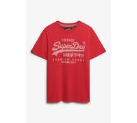 Rundhalsshirt SUPERDRY "VL CLASSIC TEE", Herren, Gr. XXL, indiana rot, Single Jersey, Obermaterial: 100% Baumwolle, bedruckt, modisch, regular fit, Rundhals, Kurzarm, Shirts (18269605-XXL) indiana rot