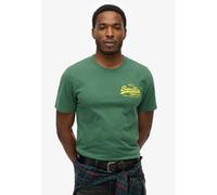 Rundhalsshirt SUPERDRY "VL EMBROIDERED RELAXED TEE", Herren, Gr. M, international pine, Single Jersey, Obermaterial: 100% Baumwolle, bedruckt, modisch, relaxed fit, Rundhals, Kurzarm, Shirts (19110111