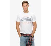 Rundhalsshirt SUPERDRY "VL HERITAGE RELAXED TEE", Herren, Gr. M, optic, Single Jersey, Obermaterial: 100% Baumwolle, meliert, modisch, relaxed fit, Rundhals, Kurzarm, Shirts (72245717-M) optic
