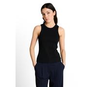 Rundhalsshirt TOM TAILOR DENIM, Damen, Gr. L, deep schwarz, Single Jersey, Obermaterial: 93% Baumwolle, 7% Elasthan, unifarben, regular fit normal, Rundhals, Rippbündchen, Shirts Rundhalsshirt, ohne Ä