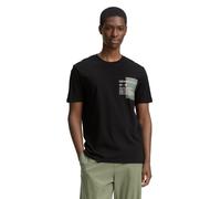 Denim Tom Tailor - Basic T-Shirt mit Logo-Print black - Gr. - L