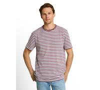Rundhalsshirt TOM TAILOR DENIM, Herren, Gr. M, rose taupe weiß stripe, Single Jersey, Obermaterial: 60% Baumwolle, 40% Polyester, Rundhals, Shirts Rundhalsshirt (35845645-M) rose taupe weiß stripe