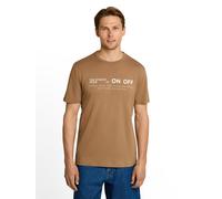 Rundhalsshirt TOM TAILOR DENIM, Herren, Gr. S, braun (malt braun), Single Jersey, Obermaterial: 100% Baumwolle, Rundhals, Shirts Rundhalsshirt (91031305-S) malt braun