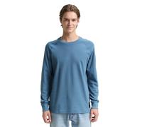 Denim Tom Tailor - Langarmshirt mit Waffelstruktur dusty denim blue - Gr. - S