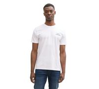 TOM TAILOR Denim Herren 1043491 Basic T-Shirt mit Logo-Print, 16453-Outdoor White, XL