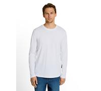Rundhalsshirt TOM TAILOR DENIM, Herren, Gr. XL, weiß, Single Jersey, Obermaterial: 100% Baumwolle, Rundhals, Shirts Rundhalsshirt (50108449-XL) weiß