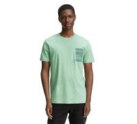 Rundhalsshirt TOM TAILOR DENIM, Herren, Gr. XXL, grün (paradise mint), Single Jersey, Obermaterial: 100% Baumwolle, bedruckt, regular fit taillenbedeckt, Rundhals, Shirts Rundhalsshirt, mit verschiede