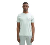 Rundhalsshirt TOM TAILOR DENIM, Herren, Gr. XXL, grün (sea foam), Single Jersey, Obermaterial: 100% Baumwolle, bedruckt, regular fit taillenbedeckt, Rundhals, Shirts Rundhalsshirt, mit verschiedenen L