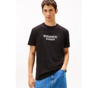 Rundhalsshirt TOMMY JEANS "TJM BILLS FONT", Herren, Gr. 3XL, schwarz, Single Jersey, Obermaterial: 100% Baumwolle, regular fit, Rundhals, Shirts Rundhalsshirt, regular fit, Rundhals, bedruckt (9356750