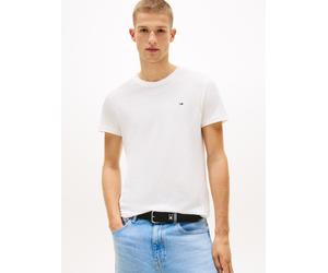 Rundhalsshirt TOMMY JEANS "TJM XSLIM 2PACK JERSEY TEE EXT", Damen, Gr. L, ecru, weiß clay, Single Jersey, Obermaterial: 100% Baumwolle, slim fit normal, Rundhals, eingesetzt abgesteppte Kante, Shirts