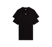 Rundhalsshirt TOMMY JEANS "TJM XSLIM 2PACK JERSEY TEE EXT", Herren, Gr. M, schwarz (schwarz, schwarz), Single Jersey, Obermaterial: 100% Baumwolle, slim fit normal, Rundhals, eingesetzt abgesteppte Ka