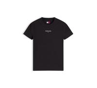 Rundhalsshirt TOMMY JEANS "TJW REG CLASSIC LOGO SS TEE", Damen, Gr. S (36/38), schwarz, Single Jersey, Obermaterial: 70% Baumwolle, 30% Viskose, bedruckt, normal, Rundhals, Shirts Rundhalsshirt, Baumw