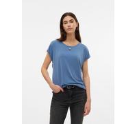 Rundhalsshirt VERO MODA "VMAVA PLAIN SS TOP GAJRS NOOS", Damen, Gr. L (40), coronet blau, Jersey, Obermaterial: 95% Lyocell, 5% Elasthan, unifarben, regular fit normal, Rundhals, Shirts Rundhalsshirt,