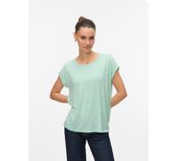 Rundhalsshirt VERO MODA "VMAVA PLAIN SS TOP GAJRS NOOS", Damen, Gr. M, grün (birds egg grün), Jersey, Obermaterial: 95% Lyocell, 5% Elasthan, unifarben, regular fit normal, Rundhals, Shirts Rundhalssh