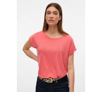 Rundhalsshirt VERO MODA "VMAVA PLAIN SS TOP GAJRS NOOS", Damen, Gr. M, rosa (dubarry), Jersey, Obermaterial: 95% Lyocell, 5% Elasthan, unifarben, regular fit normal, Rundhals, Shirts Rundhalsshirt (10