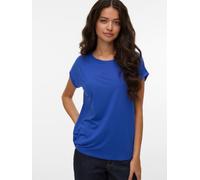 Rundhalsshirt VERO MODA "VMAVA PLAIN SS TOP GAJRS NOOS", Damen, Gr. S, blau (dazzling blau), Jersey, Obermaterial: 95% Lyocell, 5% Elasthan, unifarben, modisch, regular fit normal, Rundhals, Kurzarm,