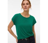 Rundhalsshirt VERO MODA "VMAVA PLAIN SS TOP GAJRS NOOS", Damen, Gr. S, grün (bosphorus), Jersey, Obermaterial: 95% Lyocell, 5% Elasthan, unifarben, regular fit normal, Rundhals, Shirts Rundhalsshirt, 