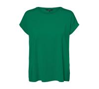 Rundhalsshirt VERO MODA "VMAVA PLAIN SS TOP GAJRS NOOS", Damen, Gr. XL, grün (bosphorus), Jersey, Obermaterial: 95% Lyocell, 5% Elasthan, unifarben, regular fit normal, Rundhals, Shirts Rundhalsshirt,