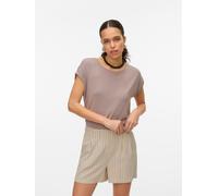 Rundhalsshirt VERO MODA "VMAVA PLAIN SS TOP GAJRS NOOS", Damen, Gr. XS, grau (moon rock), Jersey, Obermaterial: 95% Lyocell, 5% Elasthan, unifarben, regular fit normal, Rundhals, Shirts Rundhalsshirt 