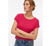 Rundhalsshirt VERO MODA "VMAVA PLAIN SS TOP GAJRS NOOS", Damen, Gr. XS, jazzy, Jersey, Obermaterial: 95% Lyocell, 5% Elasthan, unifarben, regular fit normal, Rundhals, Shirts Rundhalsshirt, Materialmi