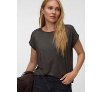 Rundhalsshirt VERO MODA "VMLAVA PLAIN SS TOP LUREX STRIPE", Damen, Gr. L, braun (chocolate torte stripes:gold lurex), Jersey, Obermaterial: 82% Viskose, 8% Polyamid, 5% Elasthan, 5% metallisierte Fase