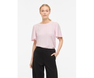 Rundhalsshirt VILA "VIBELLI O-NECK S/S TOP - NOOS", Damen, Gr. L, cherry blossom, Jersey, Obermaterial: 95% Polyester, 5% Elasthan, unifarben, regular fit normal, Rundhals, Shirts Rundhalsshirt (22994