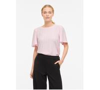 Rundhalsshirt VILA "VIBELLI O-NECK S/S TOP - NOOS", Damen, Gr. S, rosa (cherry blossom), Jersey, Obermaterial: 95% Polyester, 5% Elasthan, unifarben, regular fit normal, Rundhals, Shirts Rundhalsshirt