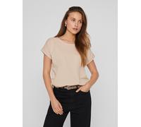 Rundhalsshirt VILA "VIDREAMERS NEW PURE T-SHIRT/SU-NOOS", Damen, Gr. L, cement, Jersey, Obermaterial: 50% Baumwolle, 50% Polyester, unifarben, regular fit normal, Rundhals, Shirts Rundhalsshirt, Basic