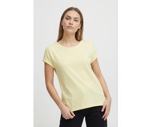 Rundhalsshirt VILA "VIDREAMERS NEW PURE T-SHIRT/SU-NOOS", Damen, Gr. S, gelb (pastel gelb), Jersey, Obermaterial: 50% Baumwolle, 50% Polyester, unifarben, regular fit normal, Rundhals, Shirts Rundhals