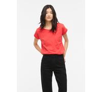 Rundhalsshirt VILA "VIDREAMERS NEW PURE T-SHIRT/SU-NOOS", Damen, Gr. XXL, rot (hibiscus), Jersey, Obermaterial: 50% Baumwolle, 50% Polyester, unifarben, regular fit normal, Rundhals, Shirts Rundhalssh