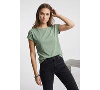 Rundhalsshirt VILA "VIDREAMERS NEW PURE T-SHIRT/SU-NOOS", Damen, Gr. XXL, smoke grün, Jersey, Obermaterial: 50% Baumwolle, 50% Polyester, unifarben, regular fit normal, Rundhals, Shirts Rundhalsshirt,