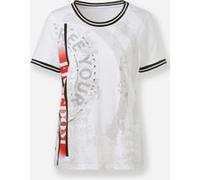 Kurzarmshirt HEINE "Shirt", Damen, Gr. 44, weiß, 95% Baumwolle, 5% Elasthan, unifarben, Rundhals, Shirts (30825769-44) weiß