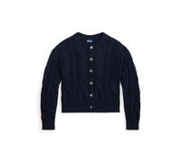 Rundhalsstrickjacke mit Zopfmuster M Blue